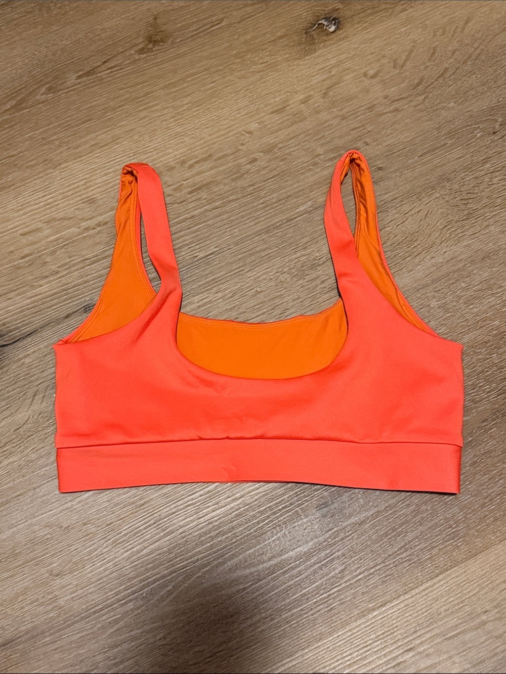 Left On Friday Bright Orange Double Scoop Aperol Bikini Top Medium - Picture 2 of 3
